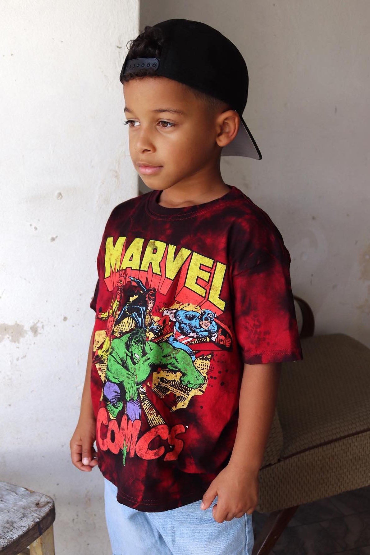 Marvel Comics Tie-Dye T-Shirt Mommy & Me Graphic Crew Neck Short Sleeve