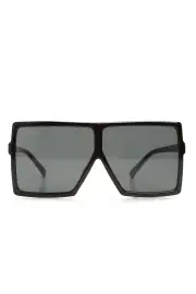 Black/White And White/Black Plastic Frame Shield Color Lens Sunglasses(Black,OS)